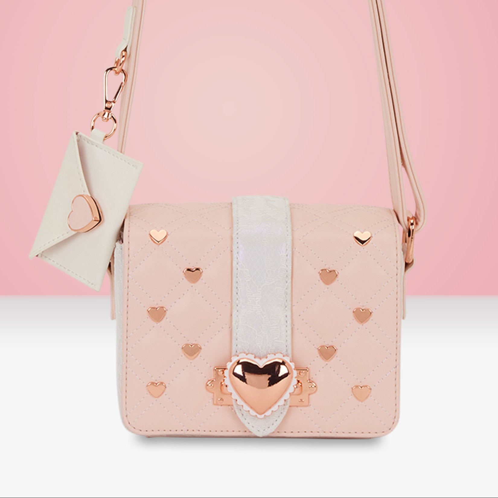 Loungefly Originals Heart Envelope Crossbody Bag With Bag Charm