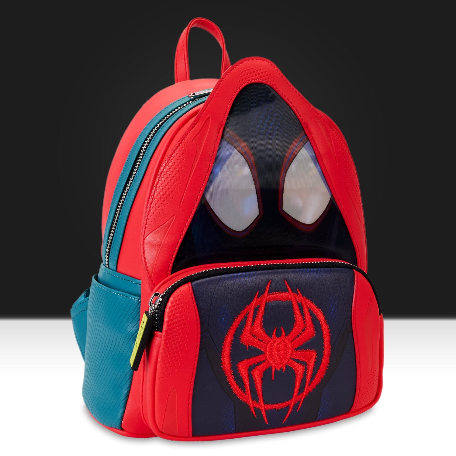 across the spider verse mini backpack Loungefly x Marvel Spider-Verse Miles Morales Hoodie Cosplay Mini Back – GeekCore
