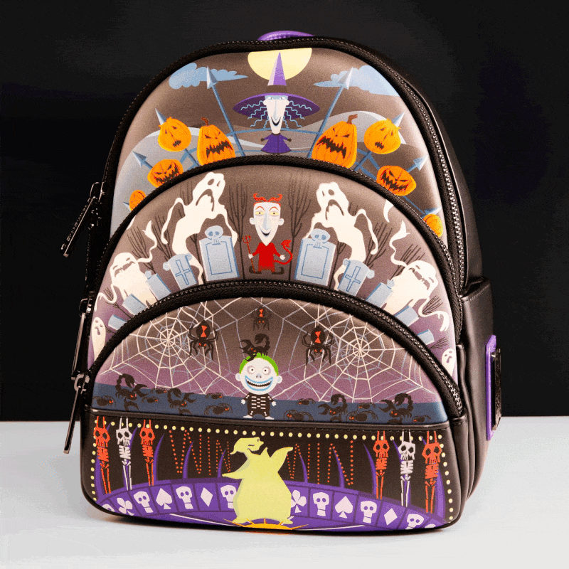 Loungefly The Nightmare Before Christmas Triple Pocket Lock Shock Barrel Oogie Boogie Backpack