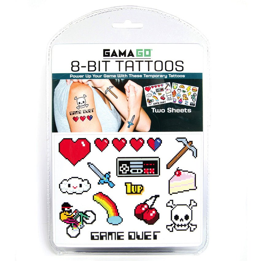 8 - Bit Temporary Tattoos - GeekCore