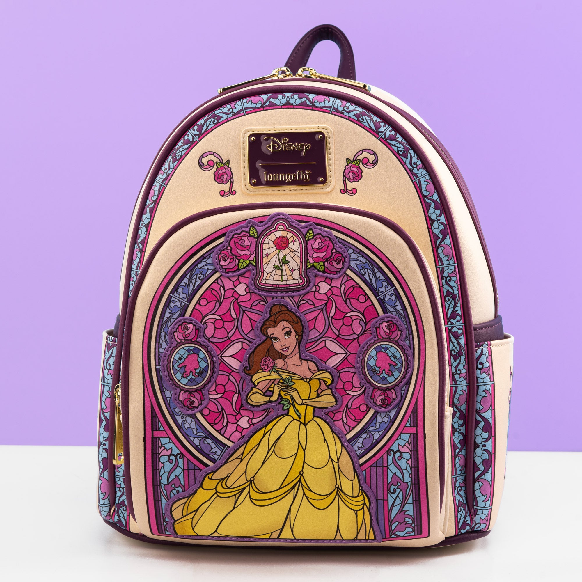 Loungefly x Disney Beauty and the Beast Stained Glass Mini Backpack