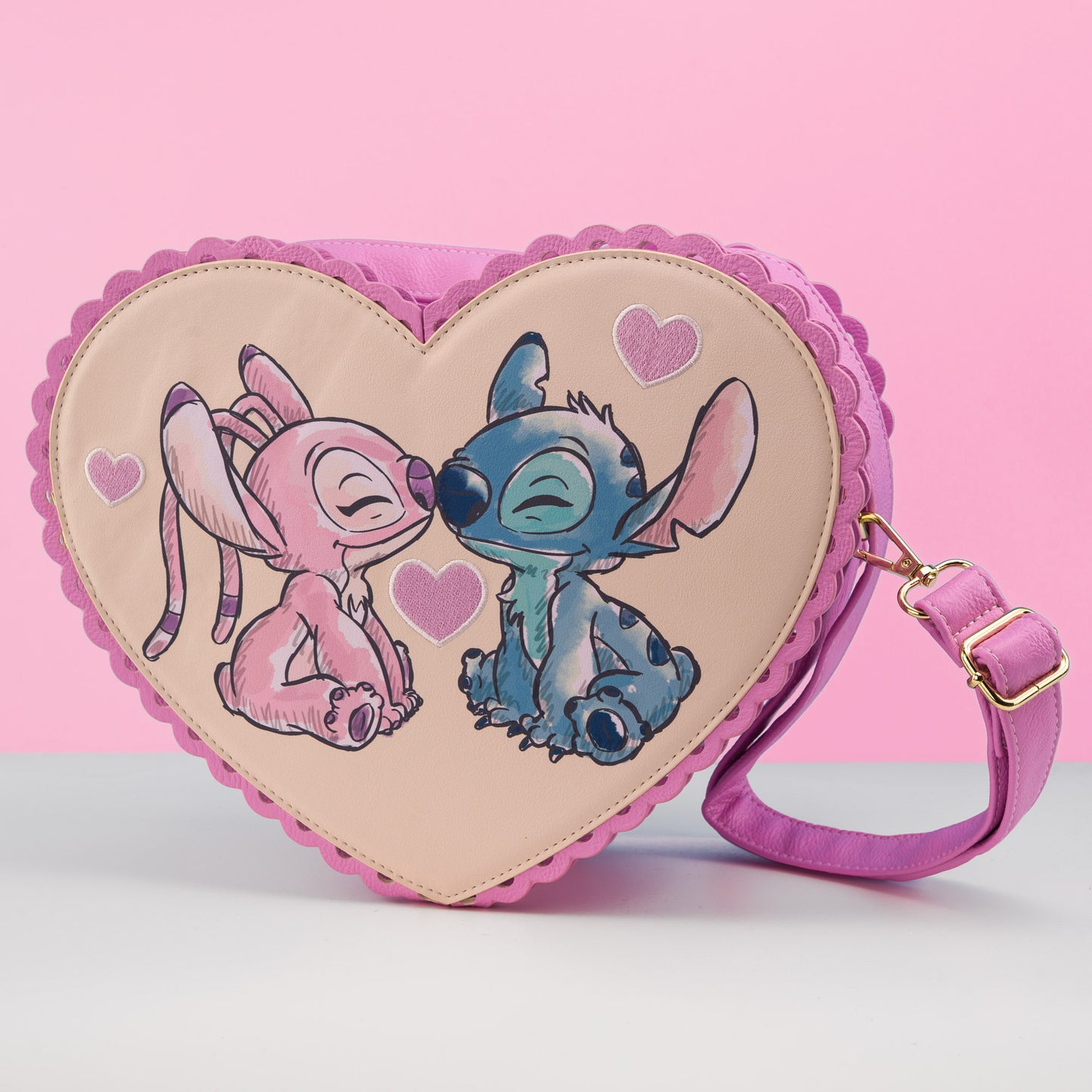 Loungefly x Disney Lilo and Stitch Heart Shaped Chocolate Box Crossbody Bag