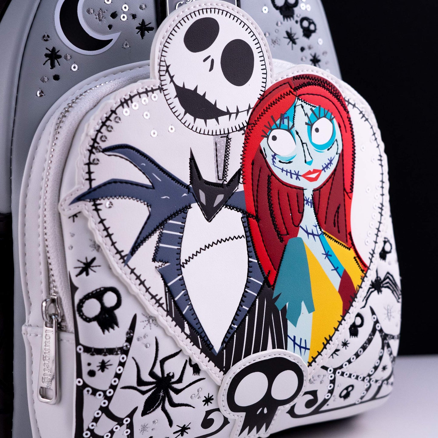 Loungefly x The Nightmare Before Christmas Jack and Sally Heart Sequin Mini Backpack
