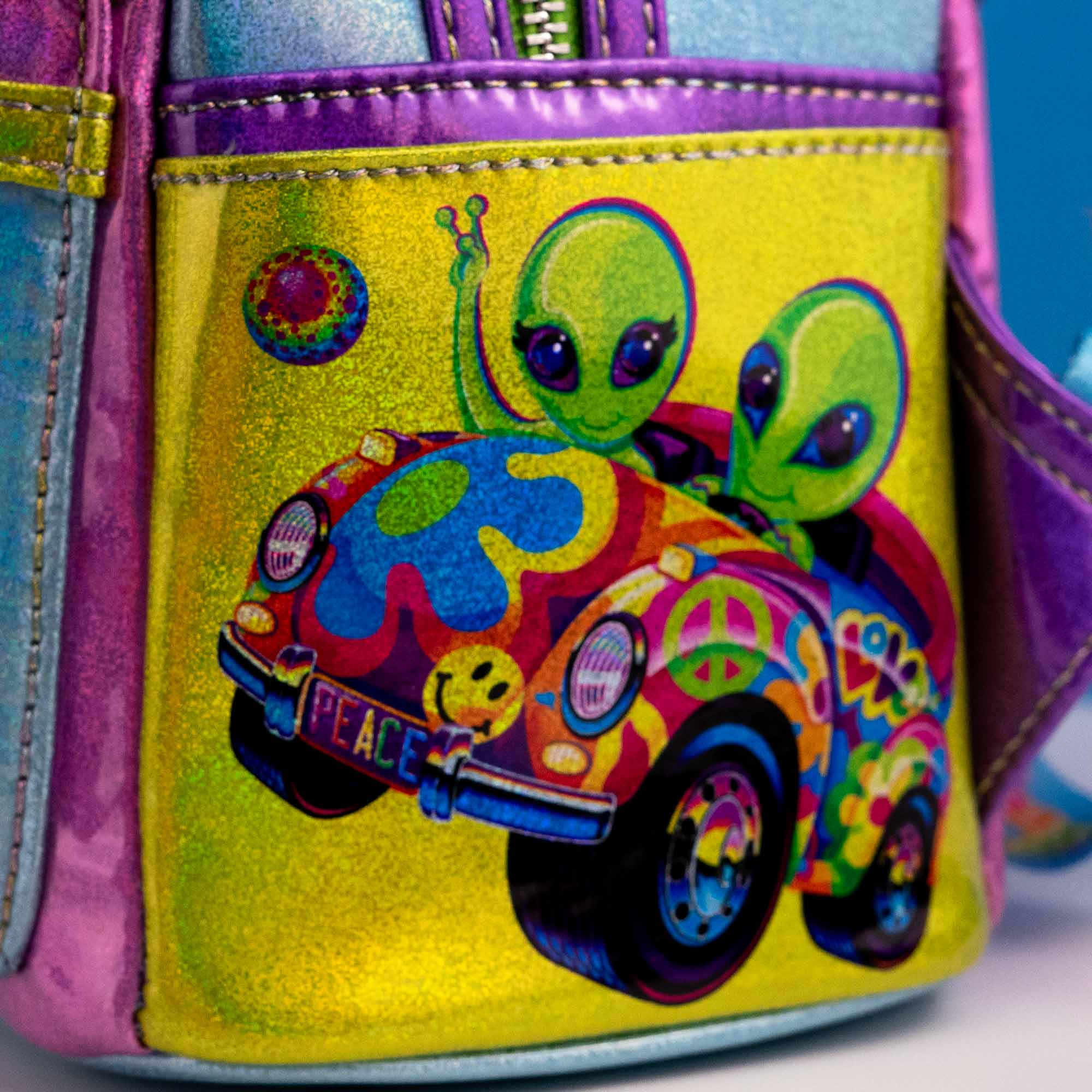 Loungefly x Lisa Frank Glitter Colour Block Mini Backpack