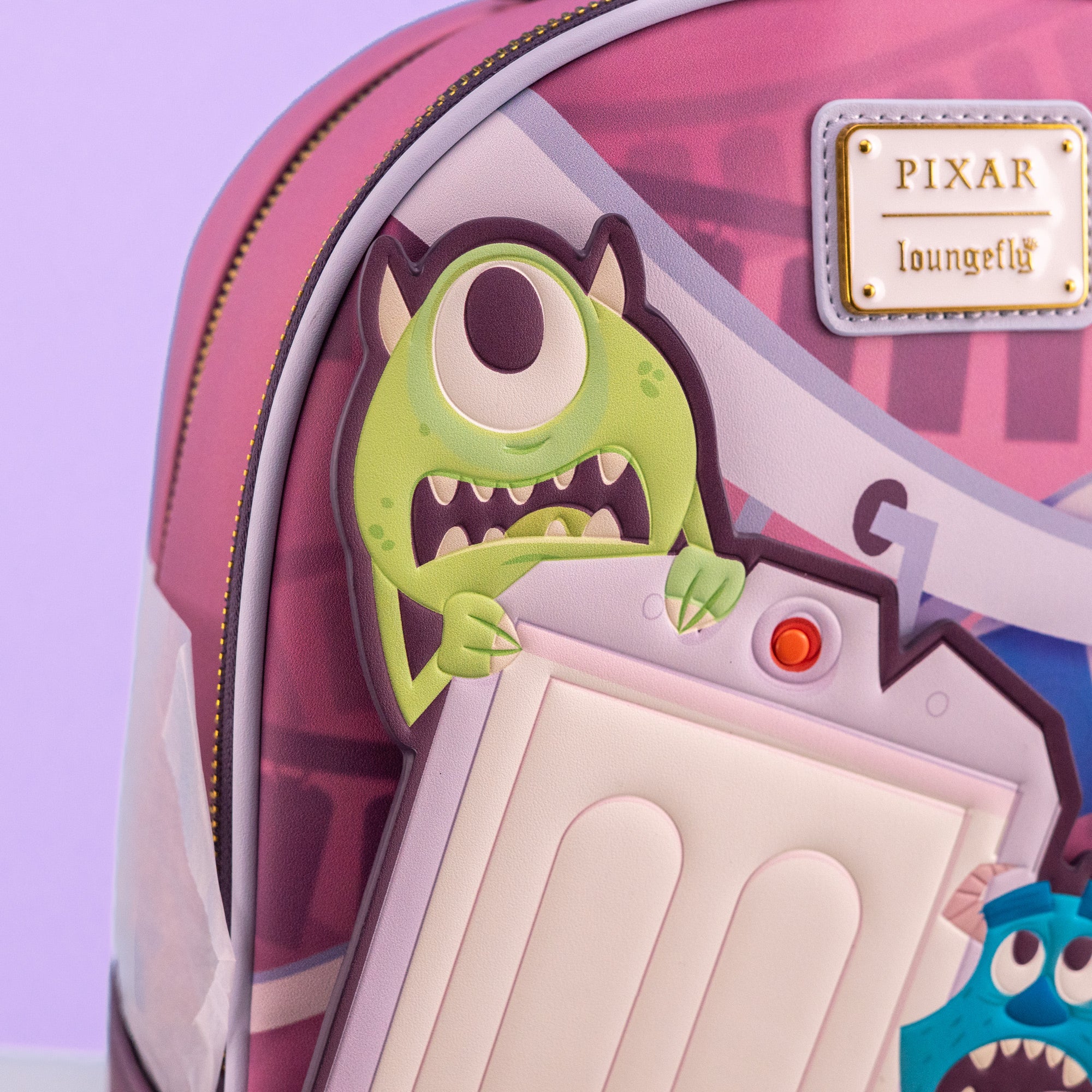 Loungefly x Disney Pixar Monsters Inc Mike and Sulley Door Scene Mini Backpack