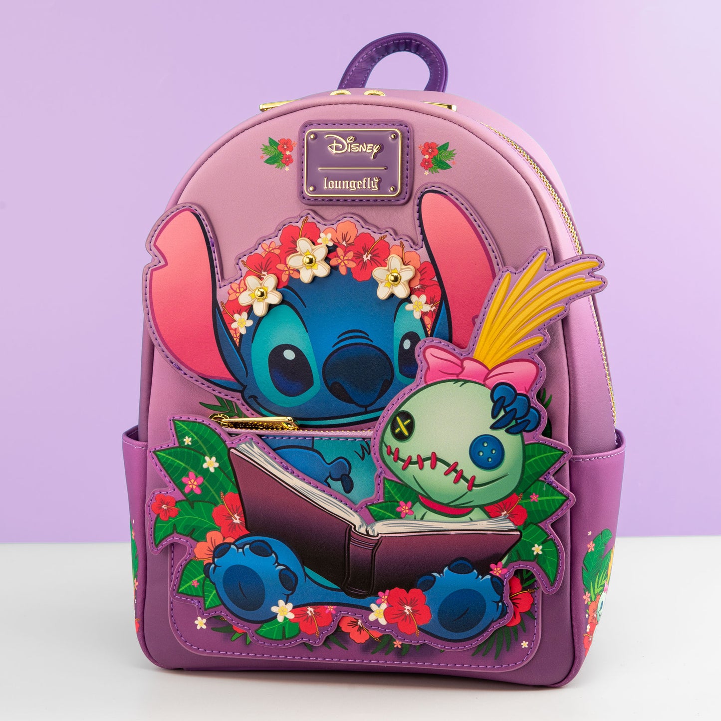 Loungefly x Disney Stitch & Scrump Reading Book Mini Backpack