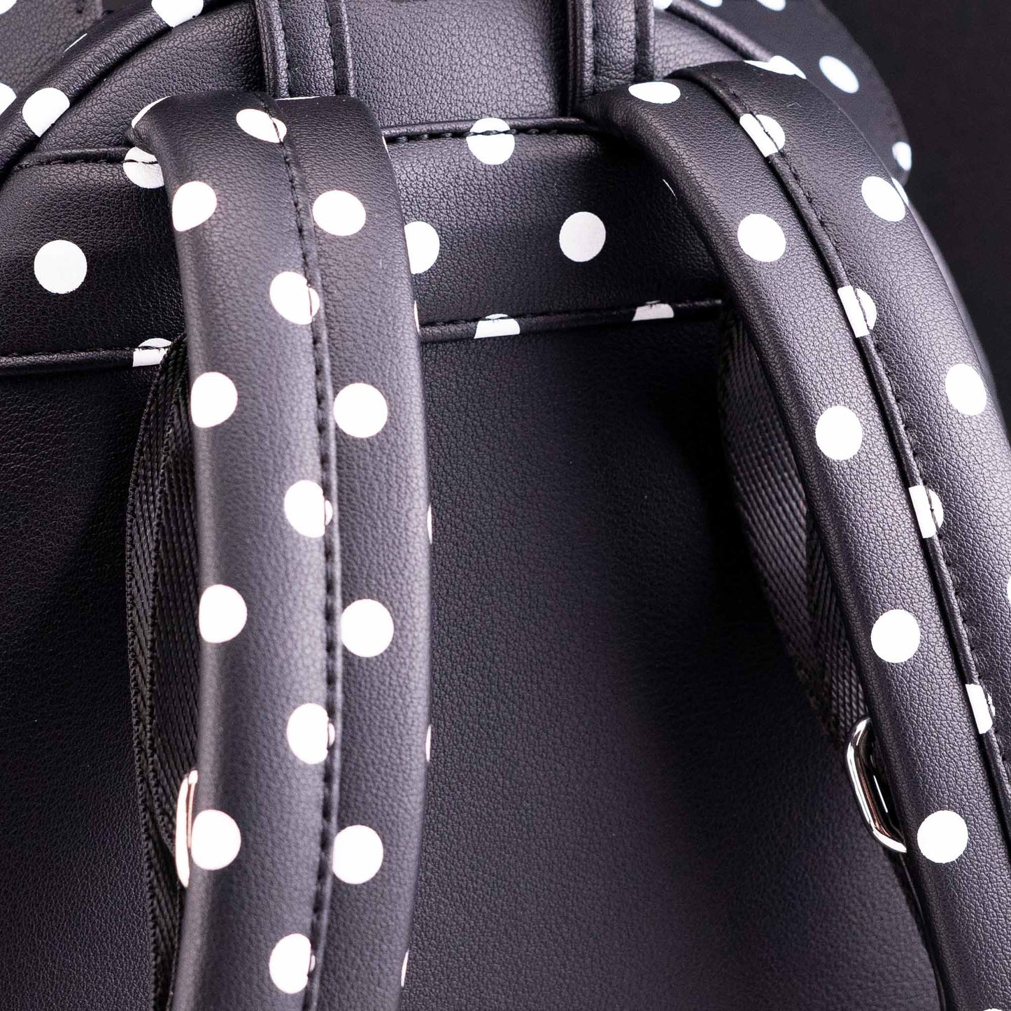 Loungefly x Disney Minnie Mouse Black & White Polka Dot Cosplay Mini Backpack