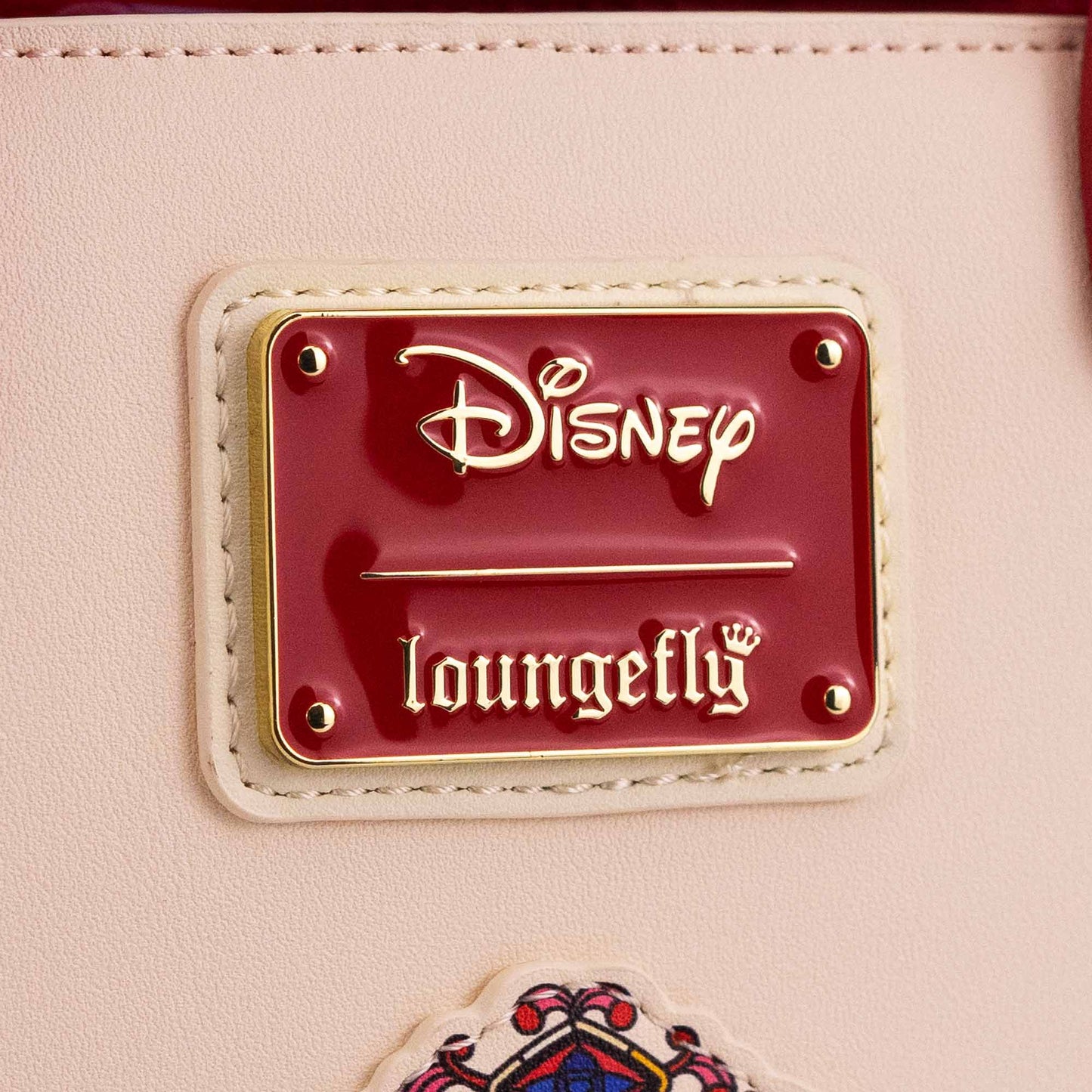 Loungefly x Disney Beauty & Beast Belle Red Stained Glass Mini Crossbody Tote