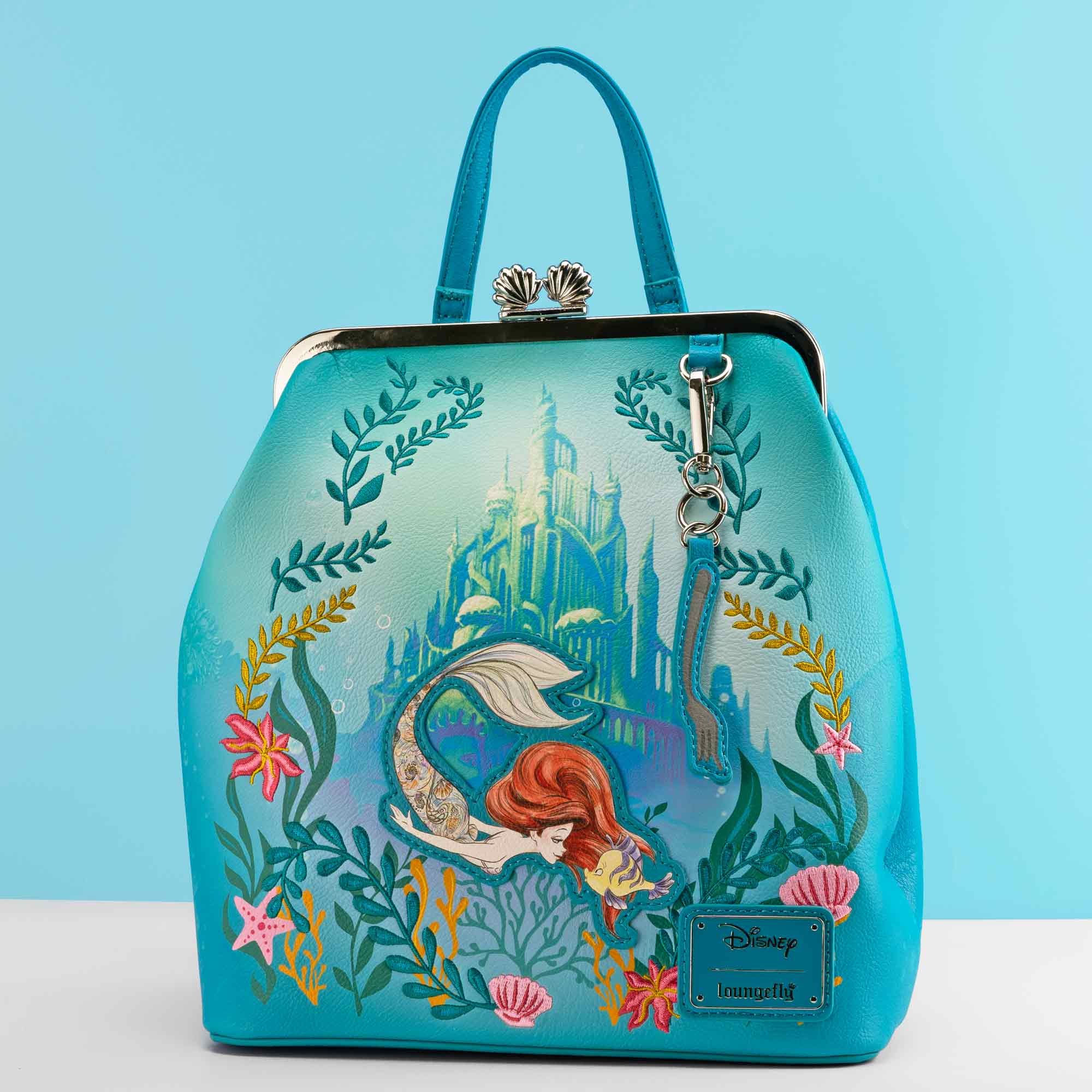 Loungefly x Disney Ariel Floral Kisslock Mini Backpack