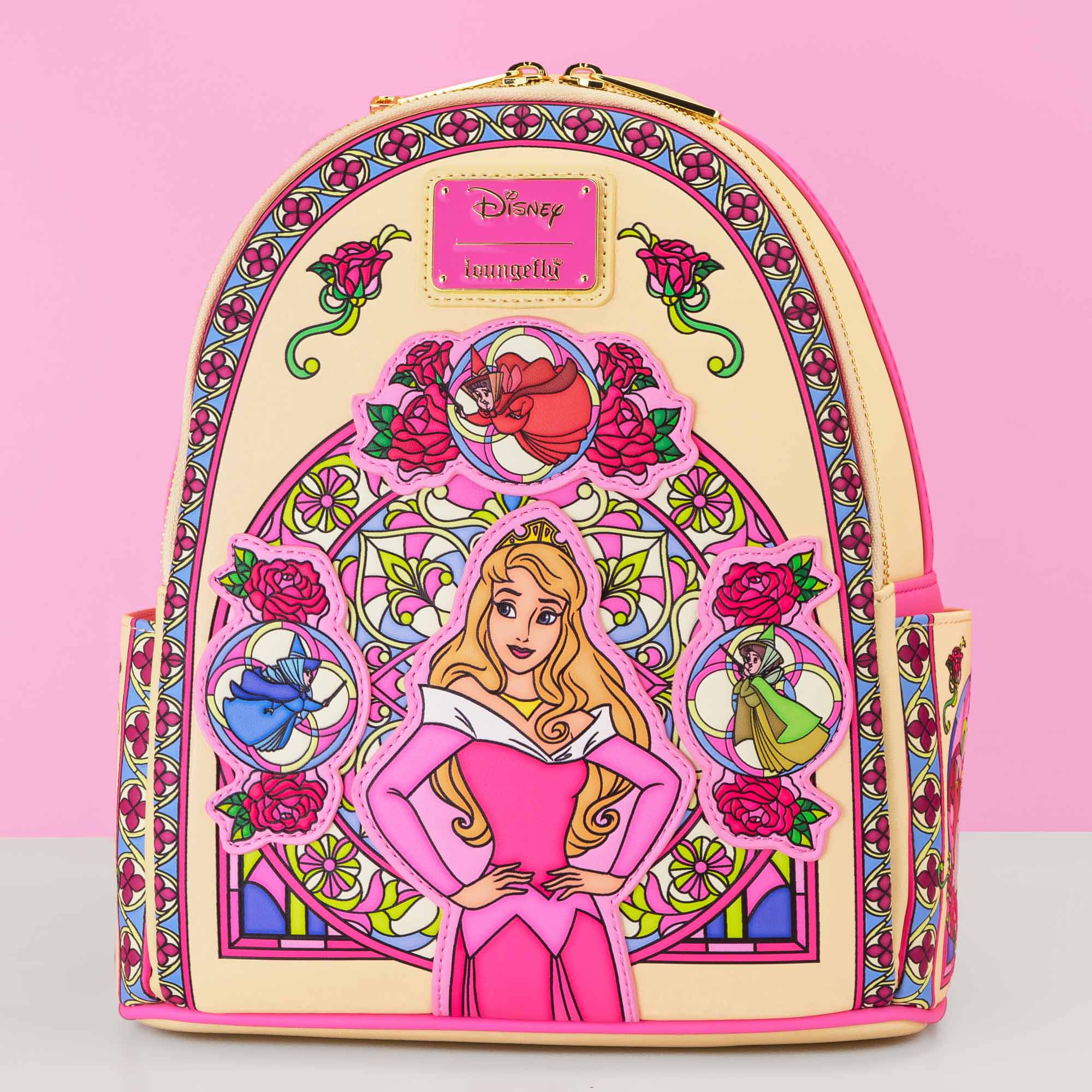 Loungefly x Disney Sleeping Beauty Aurora Stained Glass Mini Backpack