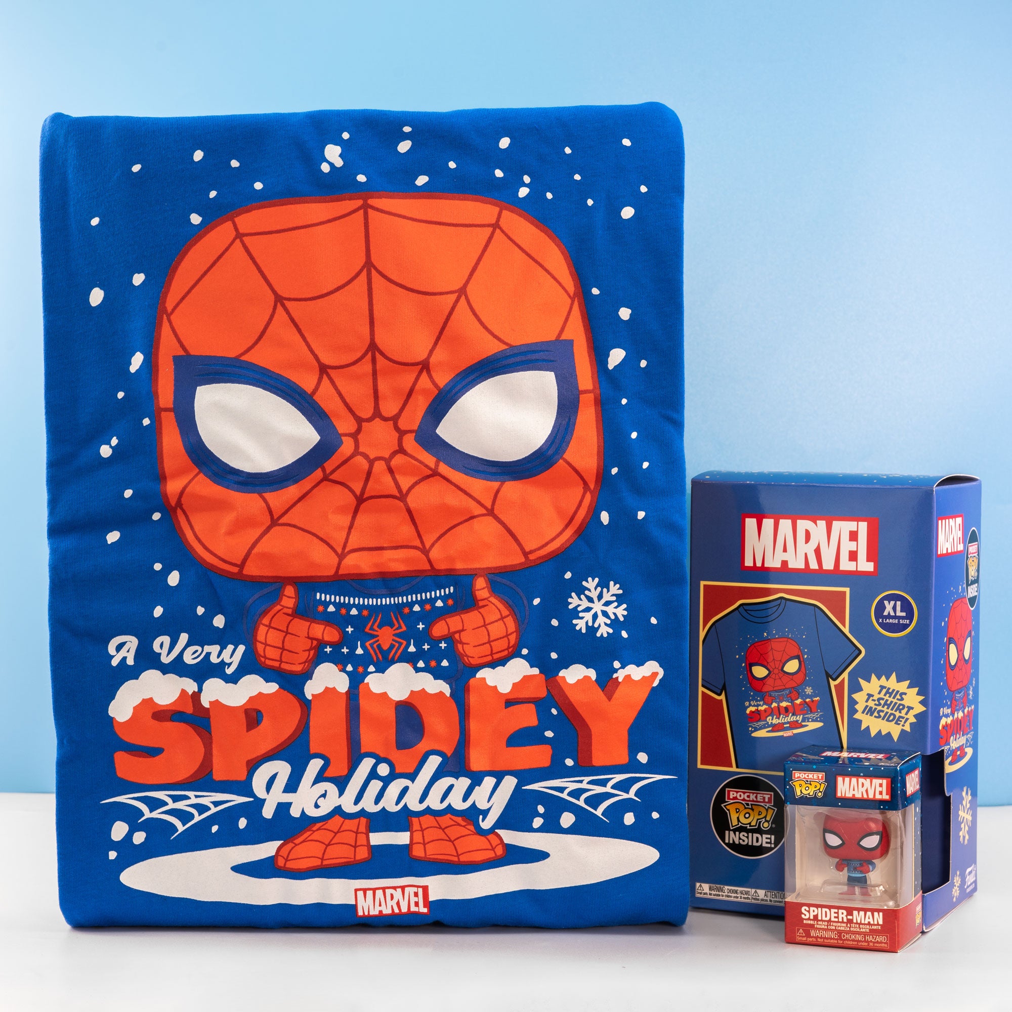 Holiday Spider-Man Pocket Funko Pop! Vinyl and Tee Set for Kids