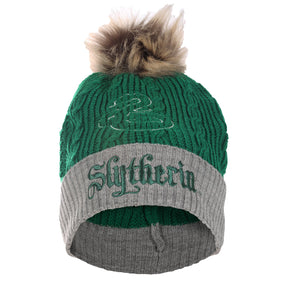 Harry Potter Slytherin House Fur Pom Pom Beanie