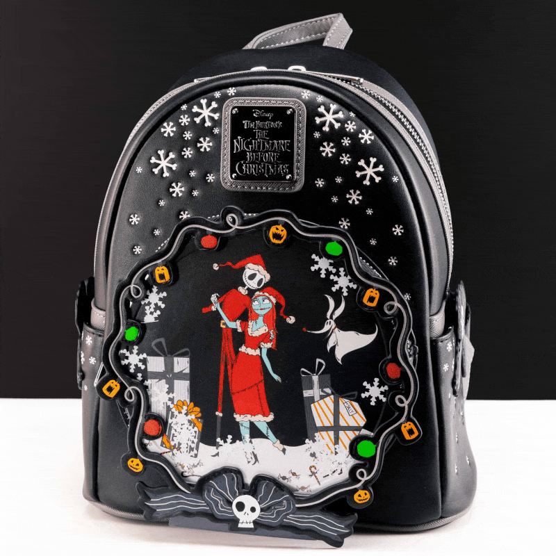 Loungefly x Disney The Nightmare Before Christmas Jack and Sally Snow Globe Mini Backpack