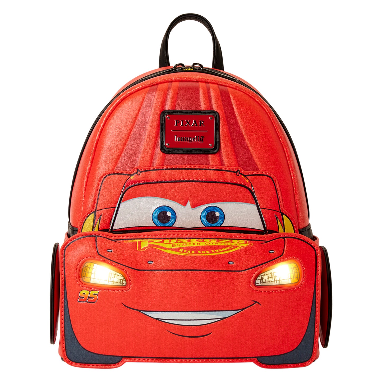 Loungefly x Disney Pixar Cars 20th Anniversary Lightning McQueen Metallic Light-Up Mini Backpack
