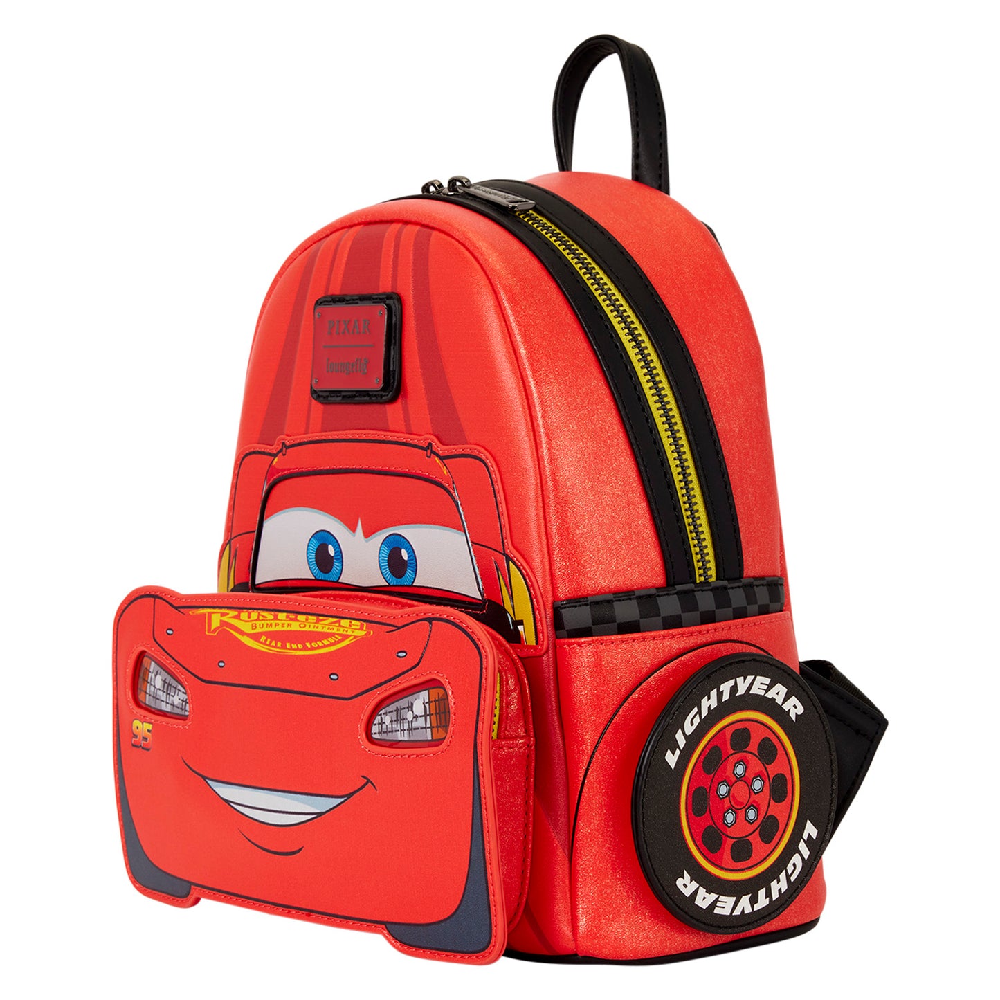 Loungefly x Disney Pixar Cars 20th Anniversary Lightning McQueen Metallic Light-Up Mini Backpack