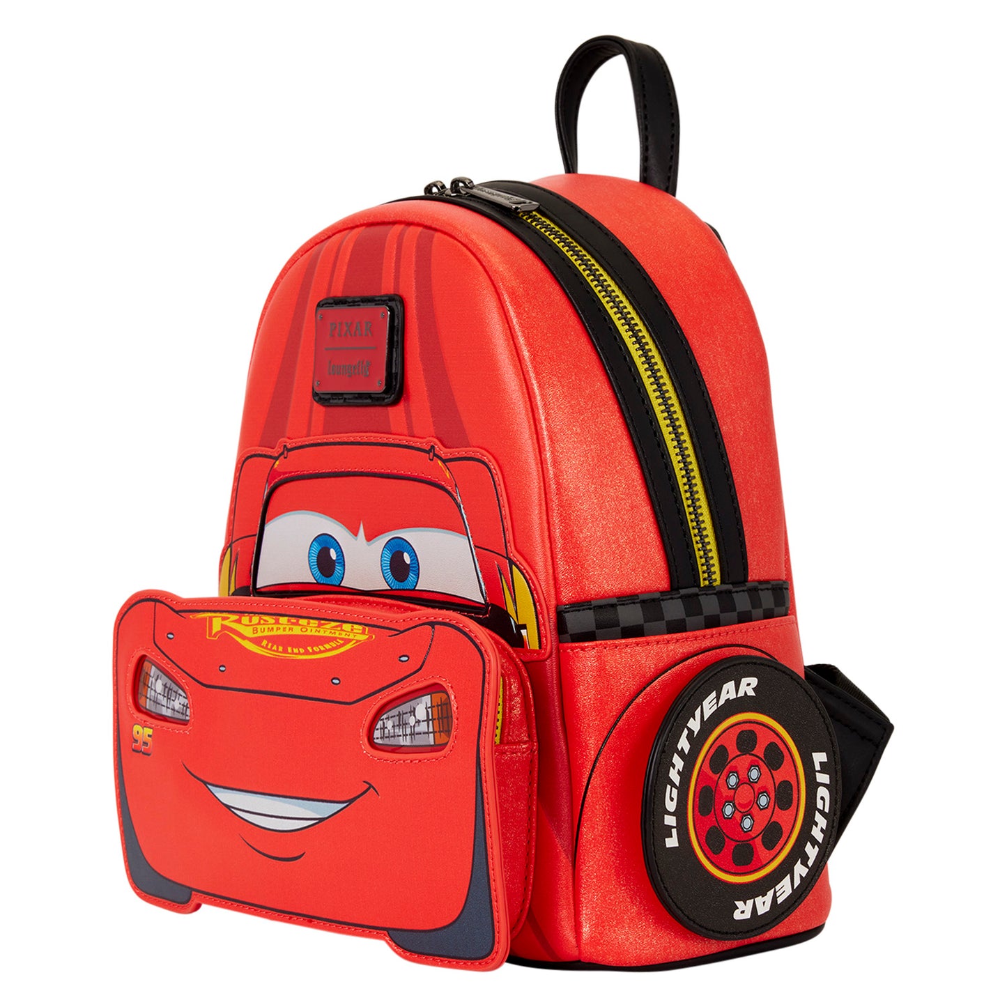 Loungefly x Disney Pixar Cars 20th Anniversary Lightning McQueen Metallic Light-Up Mini Backpack