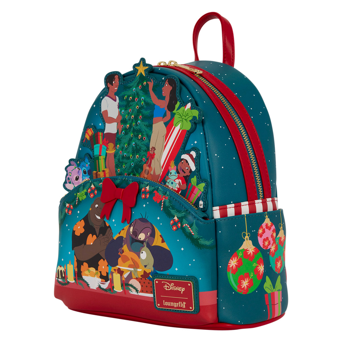 Loungefly x Disney Lilo & Stitch Holiday Celebration Mini Backpack