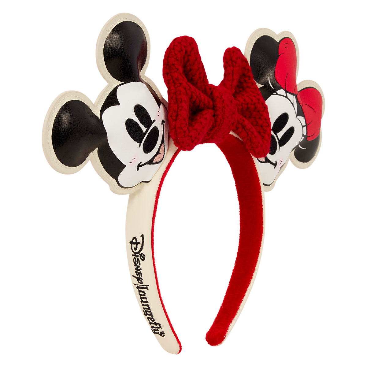 Loungefly x Disney Mickey & Minnie Knit Bow Holiday Ear Headband