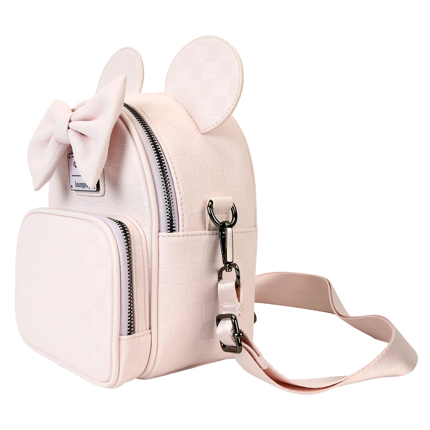 Loungefly x Disney Minnie Ear Pink Damier Convertible Crossbody