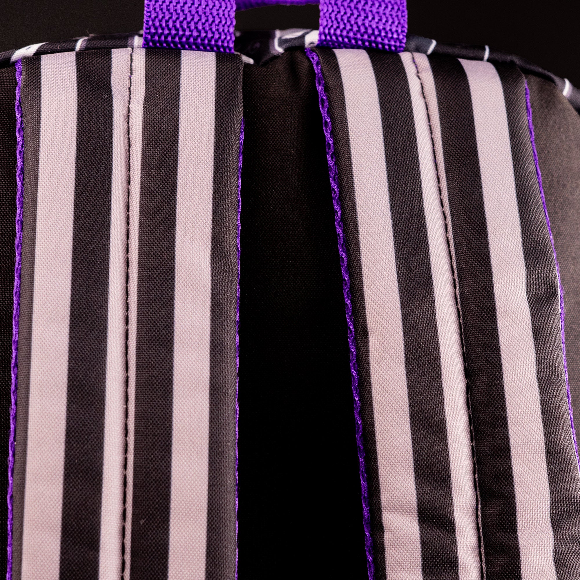 Loungefly x Wednesday Coffin Print Pin Striped Nylon Backpack