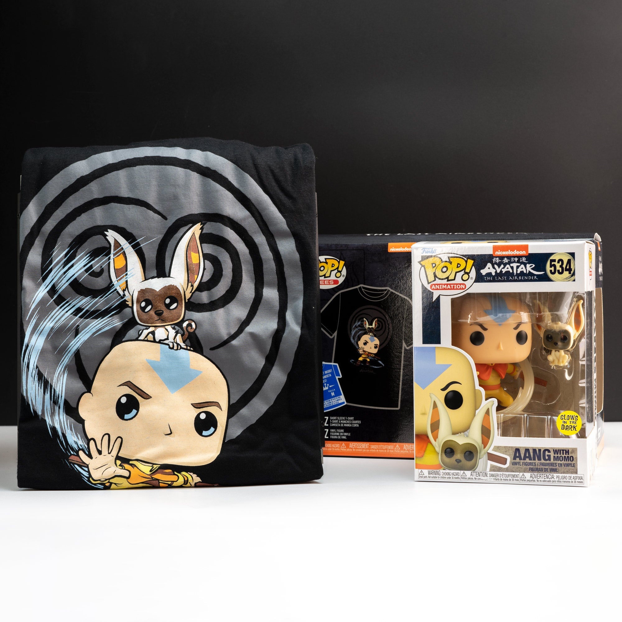 Avatar The Last Airbender Element Bending (Glow in the Dark) Pop! Vinyl and Tee Set - GeekCore