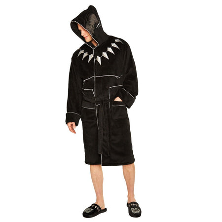 Black Panther Bathrobe with Hood - GeekCore