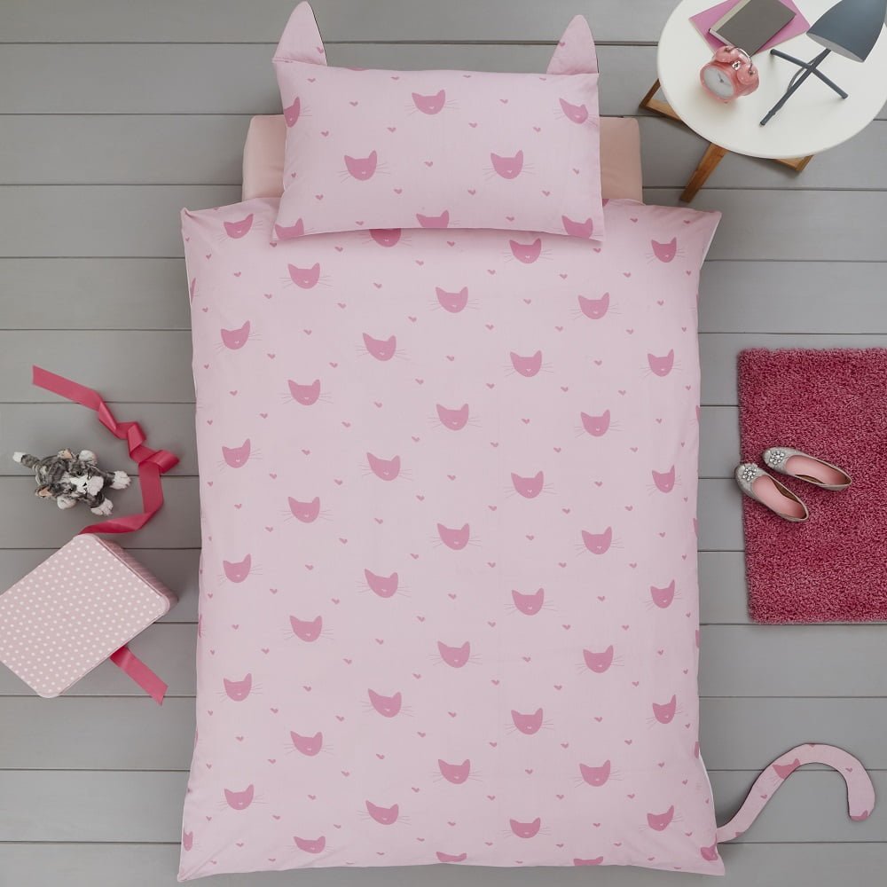 Cat Shaped Single Duvet Cover Bedding Set - GeekCore