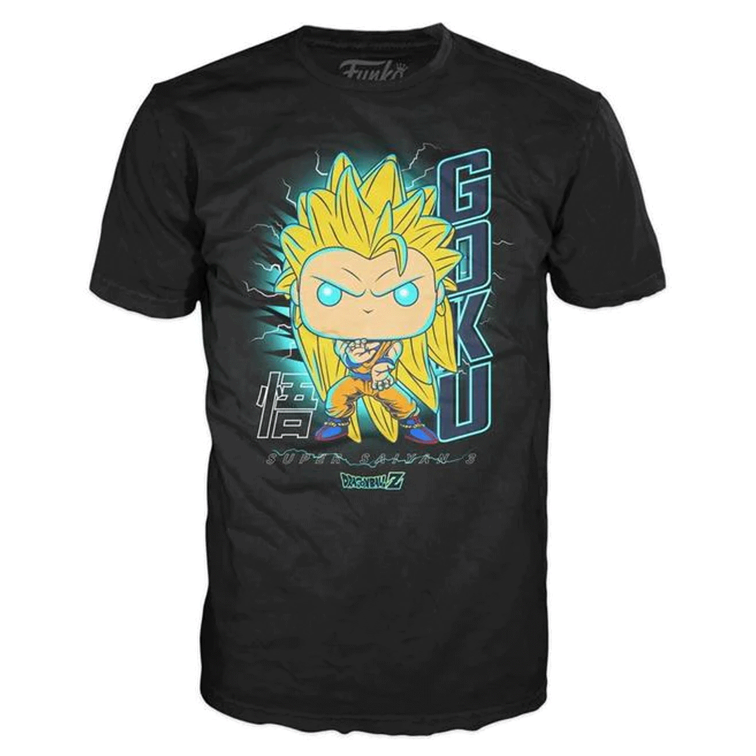 DBZ Goku SS3 (Glow in the Dark) Pop! Vinyl and Tee Set - GeekCore