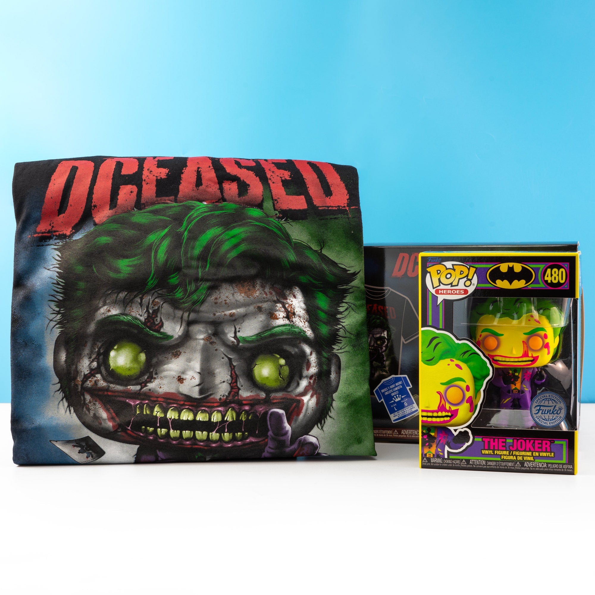 DC Comics DCeased The Joker Pop! Vinyl and Tee Set - GeekCore