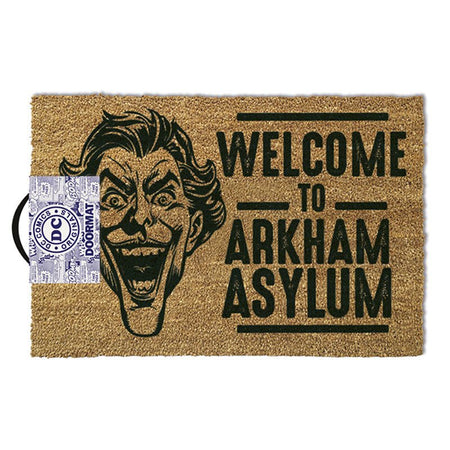 DC Comics The Joker Welcome to Arkham Coir Doormat - GeekCore