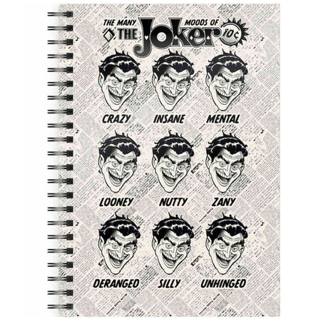 DC Comics The Many Moods of Joker A5 Spiral Notebook - GeekCore