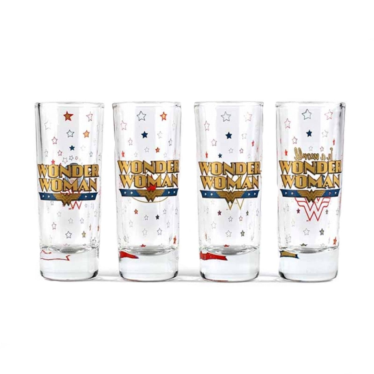 DC Comics Wonder Woman Set of 4 Mini Glasses - GeekCore