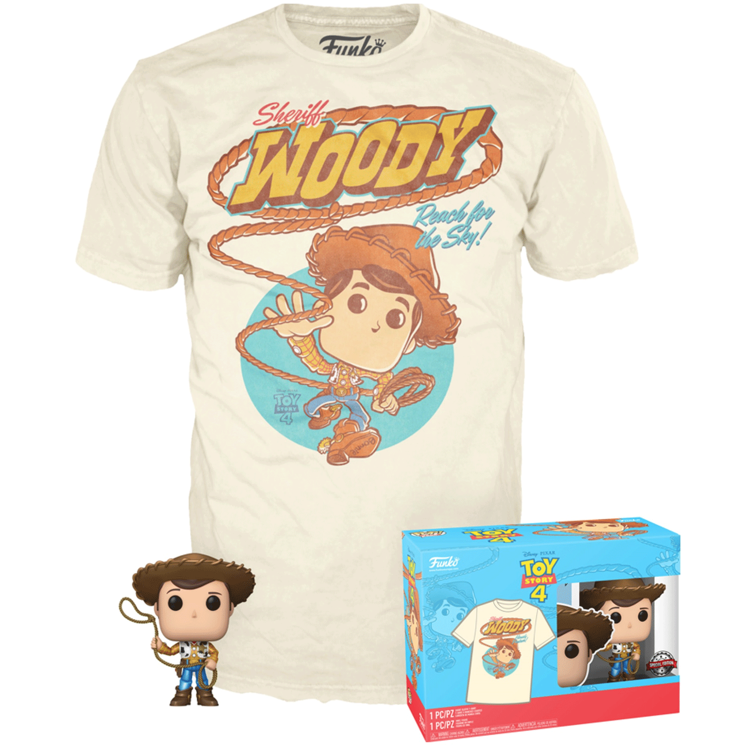 Disney Pixar Toy Story Woody Pop! Vinyl and Tee Set - GeekCore