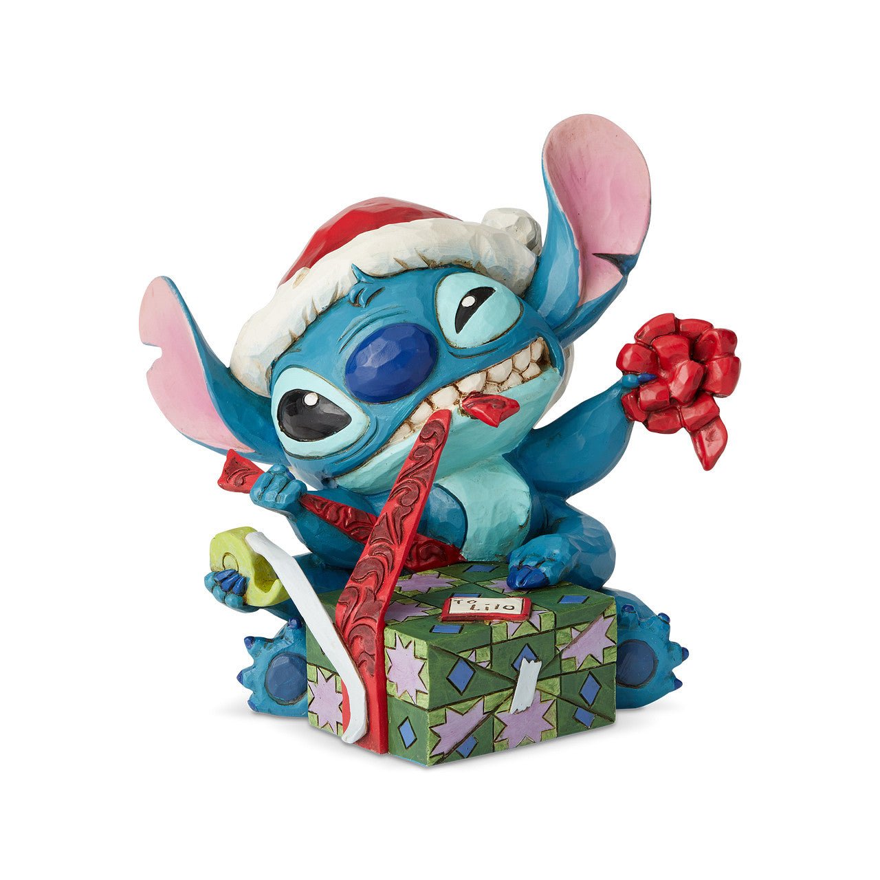Disney Traditions by Jim Shore - Stitch with Santa Hat Figurine - GeekCore