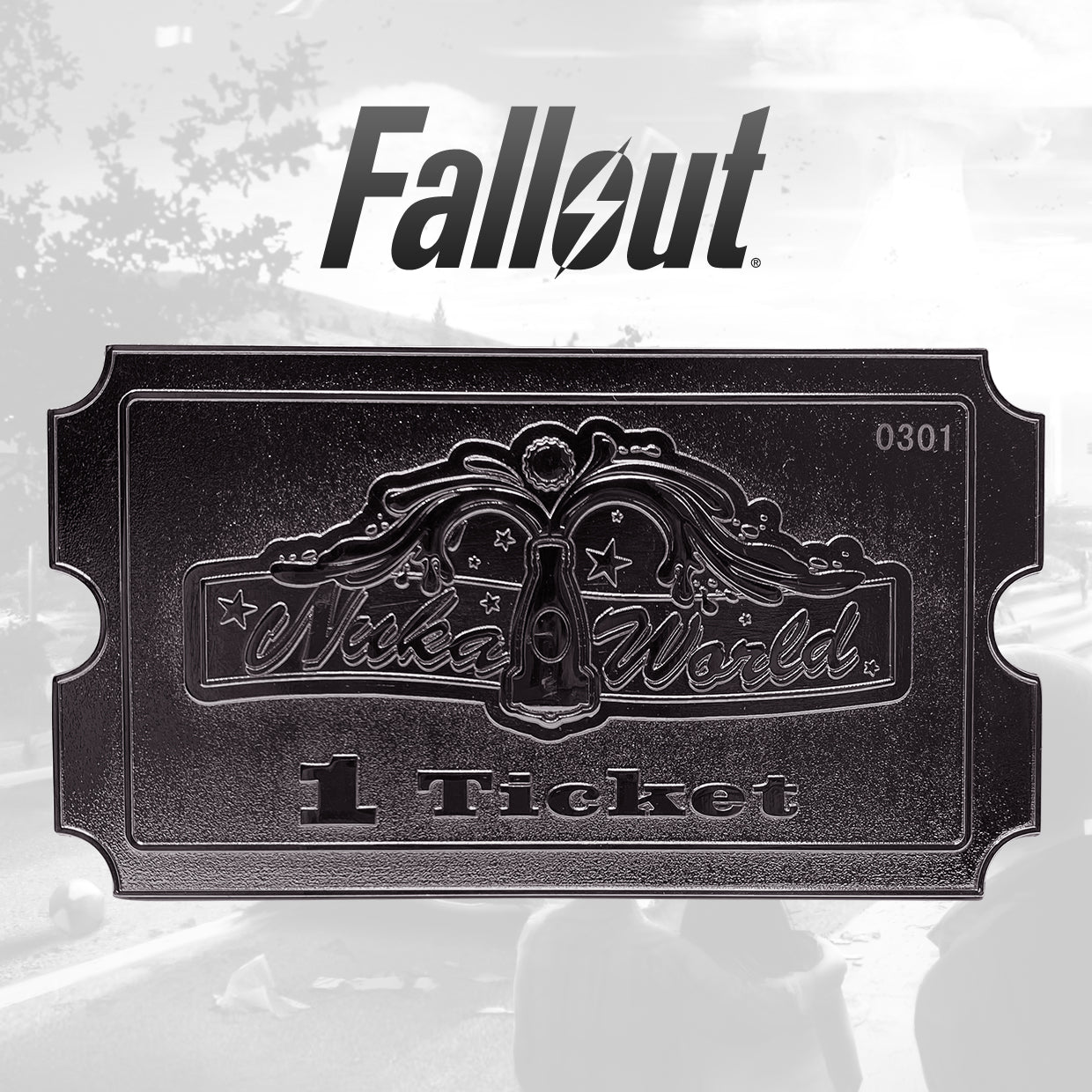 Fallout Nuka World Silver Plated Ticket - GeekCore