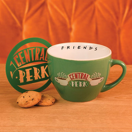 Friends Central Perk Cappuccino Coffee Mug with Stencil - GeekCore