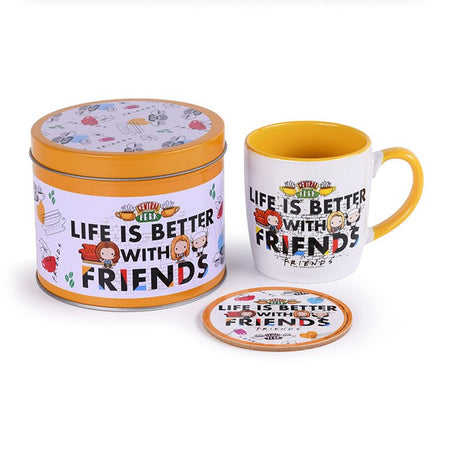 Friends Life is Better Mug and Coaster Gift Tin - GeekCore