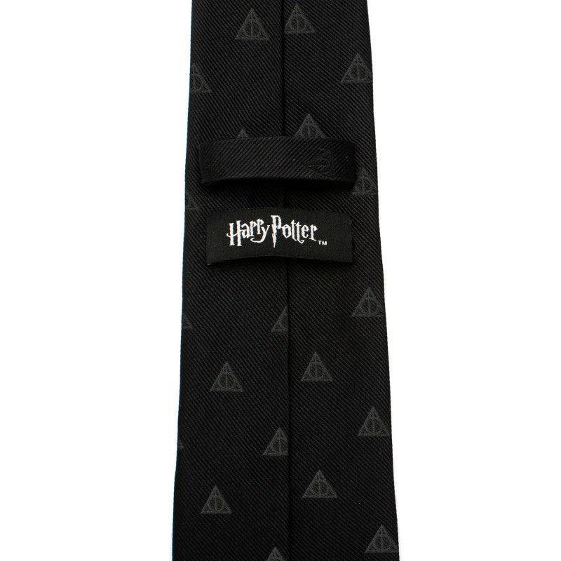 Harry Potter Deathly Hallows Black Silk Tie - GeekCore