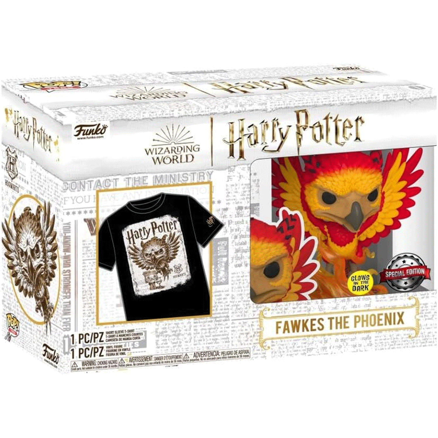 Harry Potter Fawkes the Phoenix Pop! Vinyl and Tee Set - GeekCore