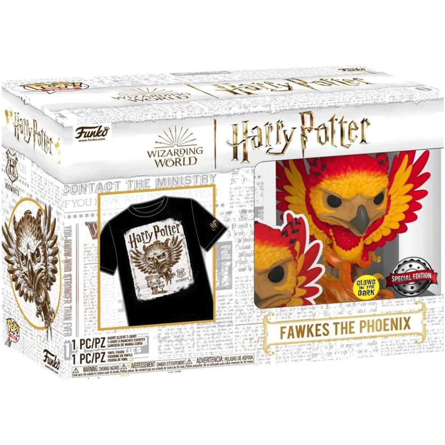 Harry Potter Fawkes the Phoenix Pop! Vinyl and Tee Set - GeekCore