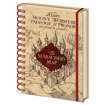 Harry Potter Marauders Map Spiral Bound A5 Notebook - GeekCore