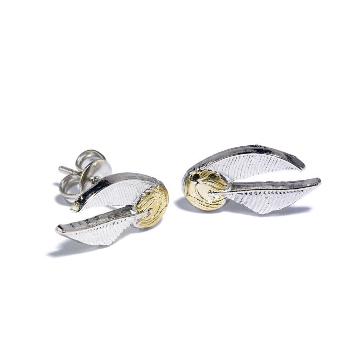 Harry Potter Silver Plated Golden Snitch Stud Earrings - GeekCore
