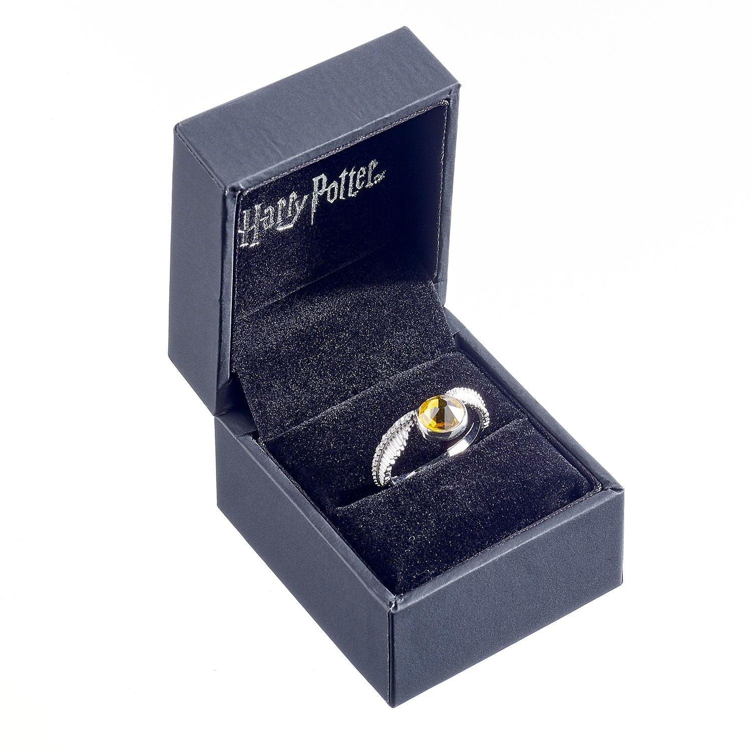Harry Potter Sterling Silver Golden Snitch Ring with Swarovski Crystals - GeekCore