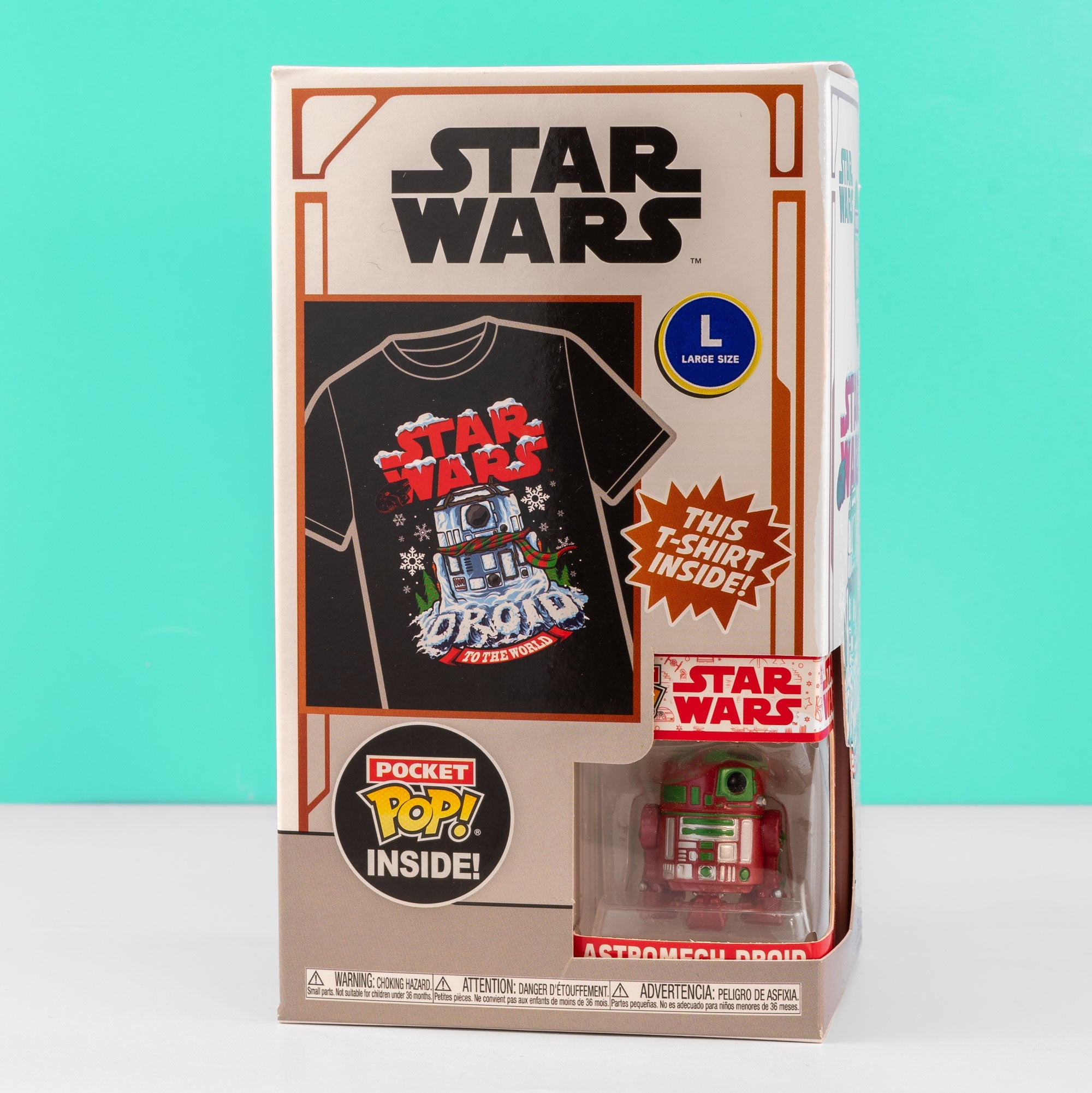 Holiday R2 - D2 Pocket Funko Pop! Vinyl and Tee Set for Kids - GeekCore