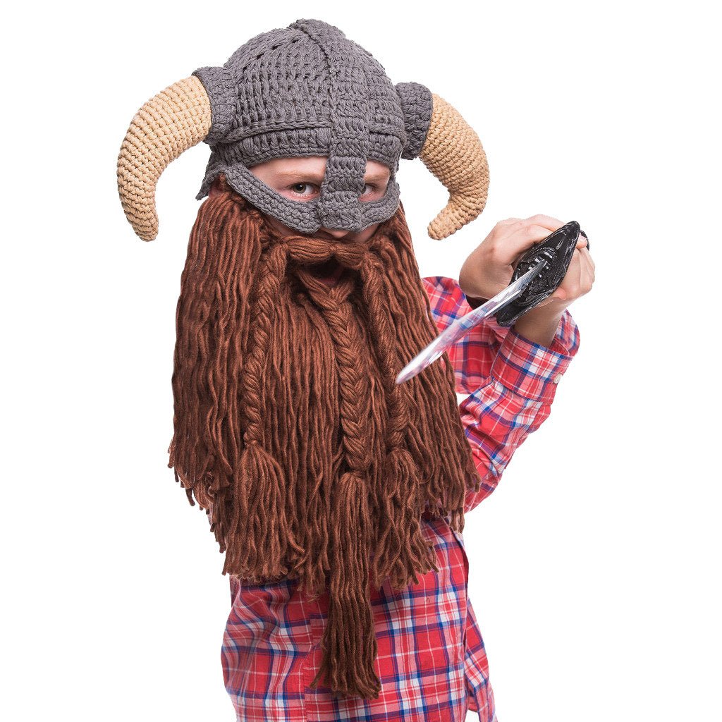 Kids Battle Viking Bearded Hat - GeekCore