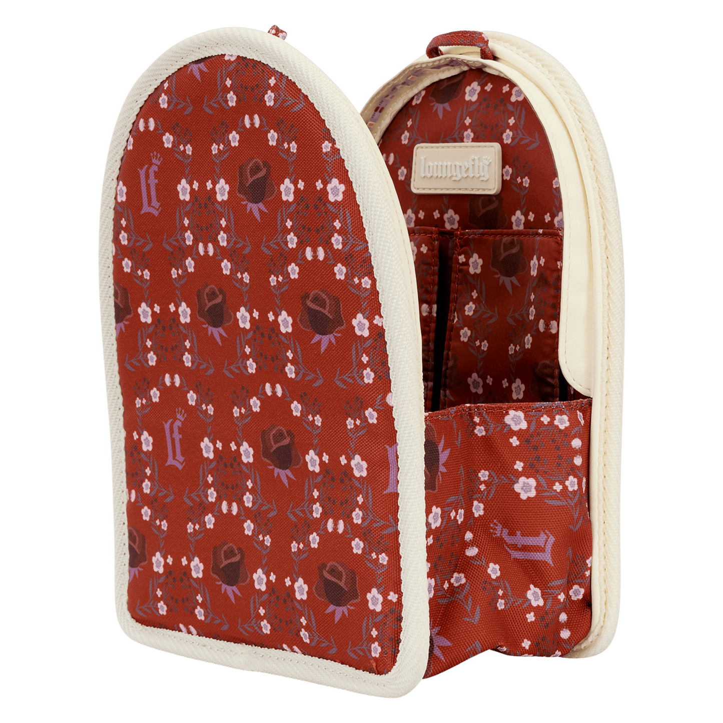 Loungefly Cream & Red Floral Light - Up Mini Backpack Insert Organizer - GeekCore