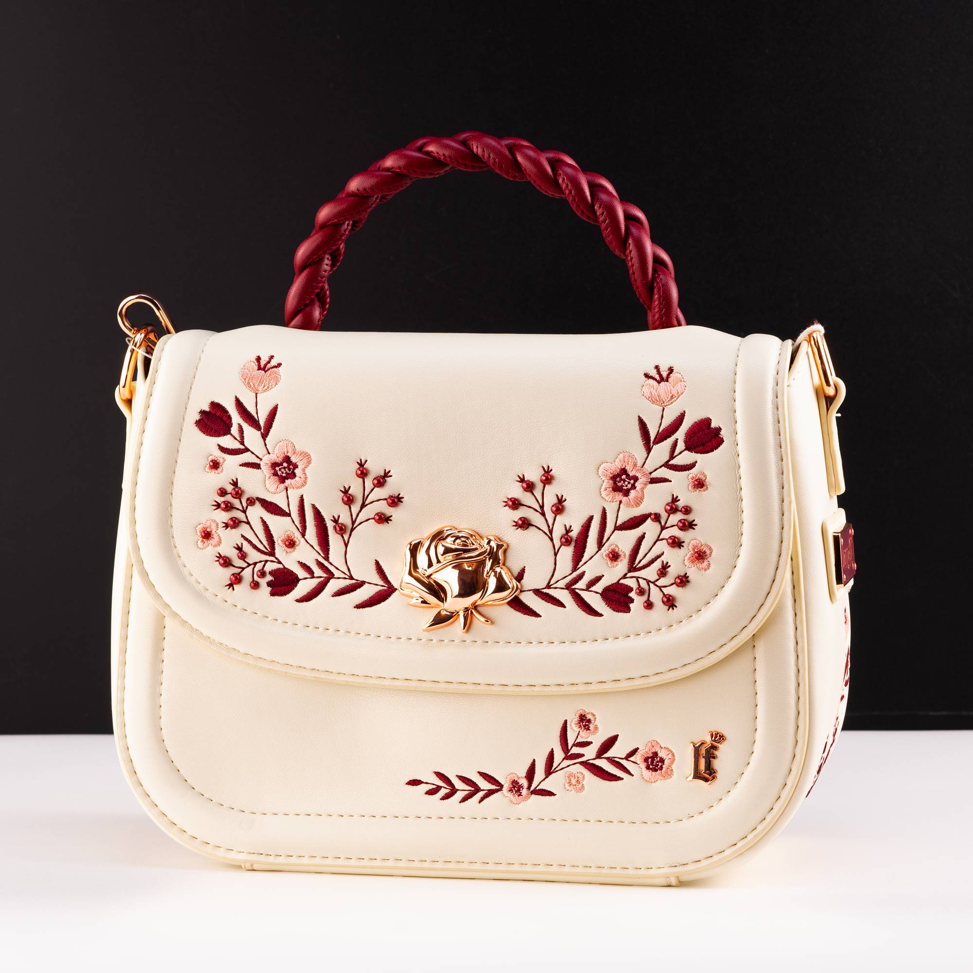 Loungefly Originals Cream & Red Floral Crossbody Bag - GeekCore