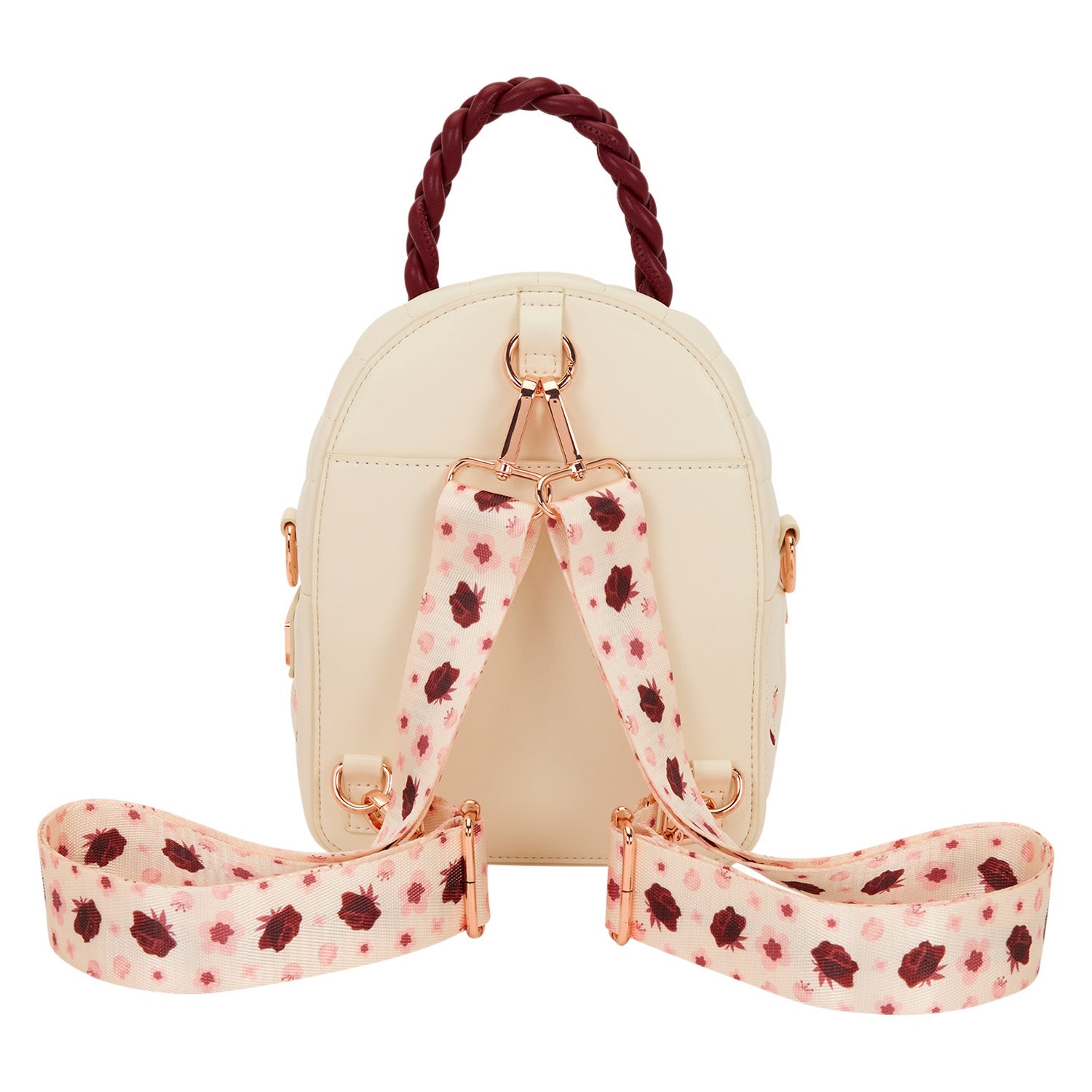 Loungefly Originals Cream & Red Floral Sling Bag - GeekCore