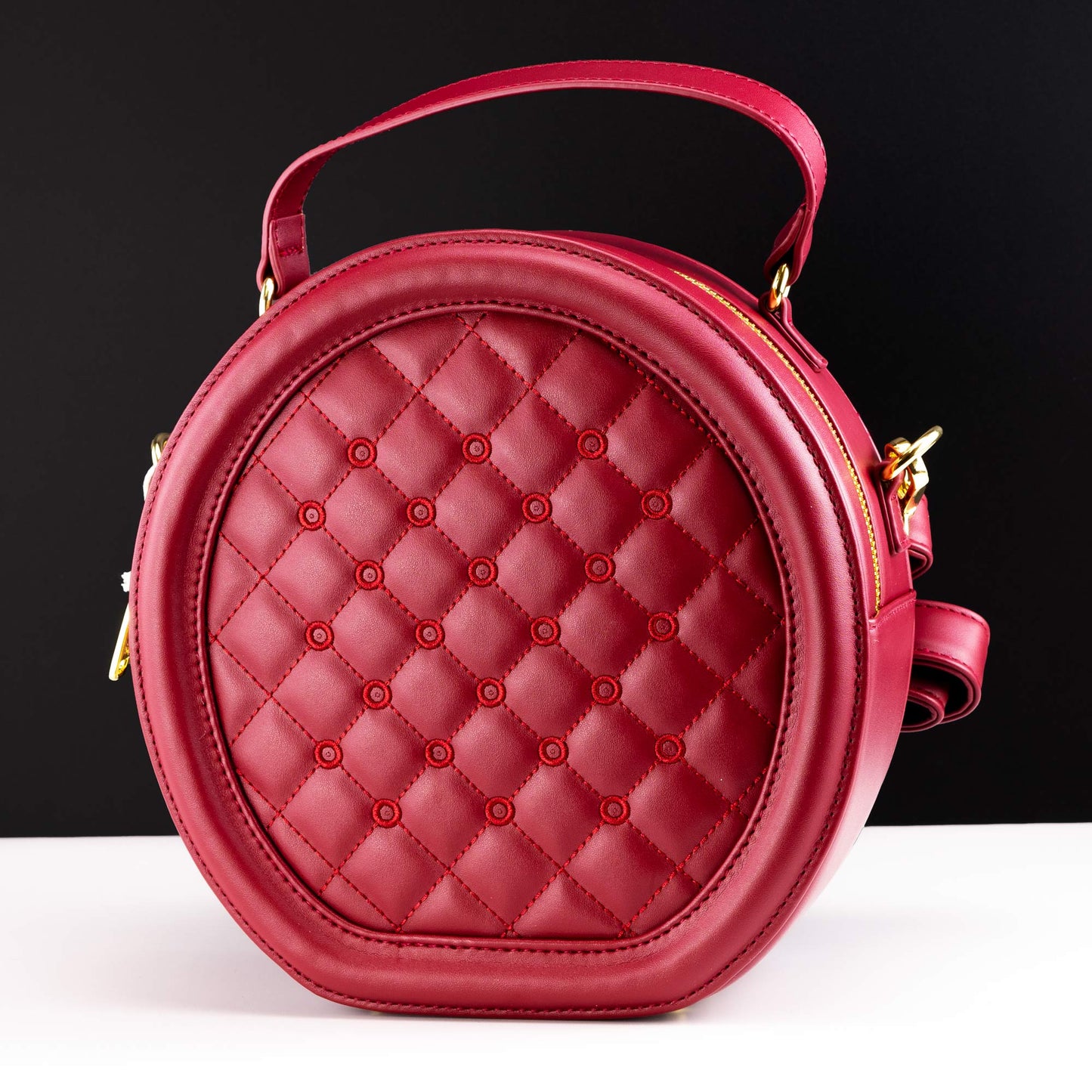 Loungefly Originals Red Quilted Pin Trader Crossbody Bag - GeekCore