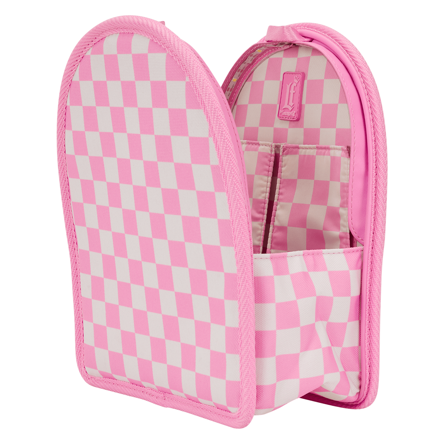 Loungefly Pink Checkerboard Light - Up Mini Backpack Insert Organizer - GeekCore